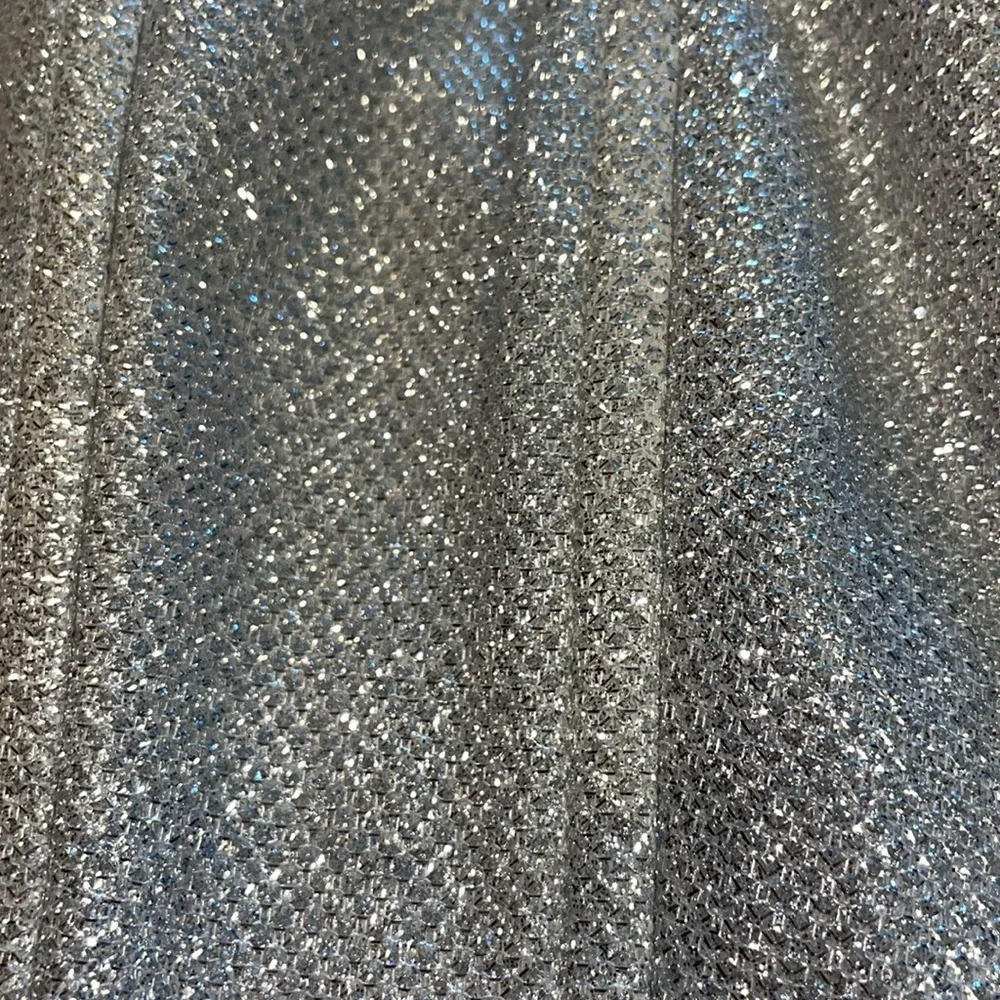 white fox silver glitter shine bright bustier strapless crop top - Picture 4 of 6